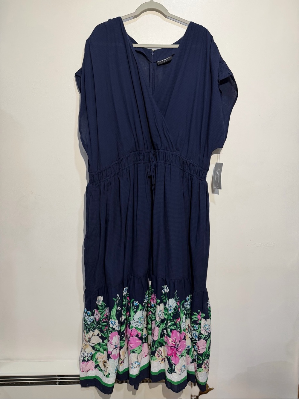 Lane Bryant Navy Floral Border Print Maxi Dress NWT 26 - Picture 2 of 9